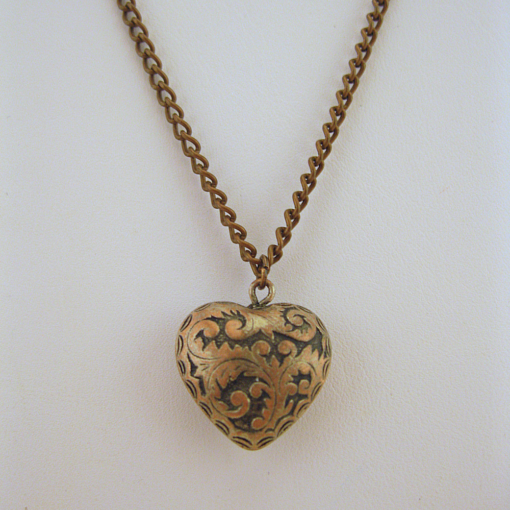 Etched Heart Necklace Hillary's Handmade