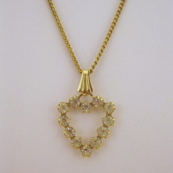 Rhinestone Heart Necklace - Hillary's Handmade