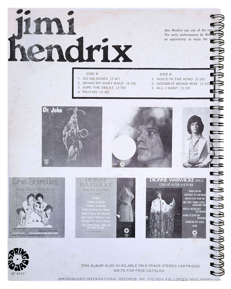 Jimi Hendrix - back cover